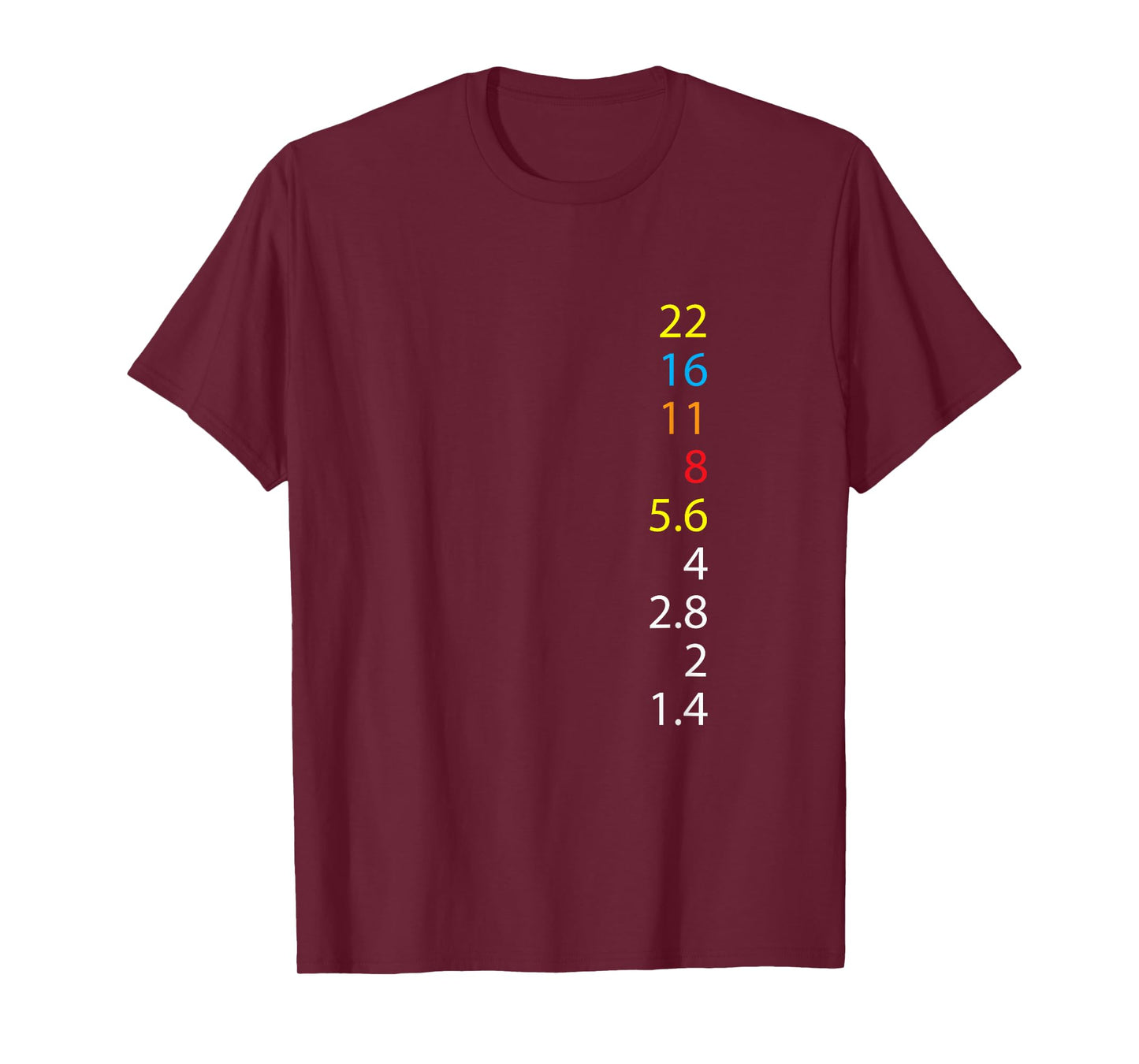 Photography Shirt F-Number Aperture Value Camera Gift T-Shirt