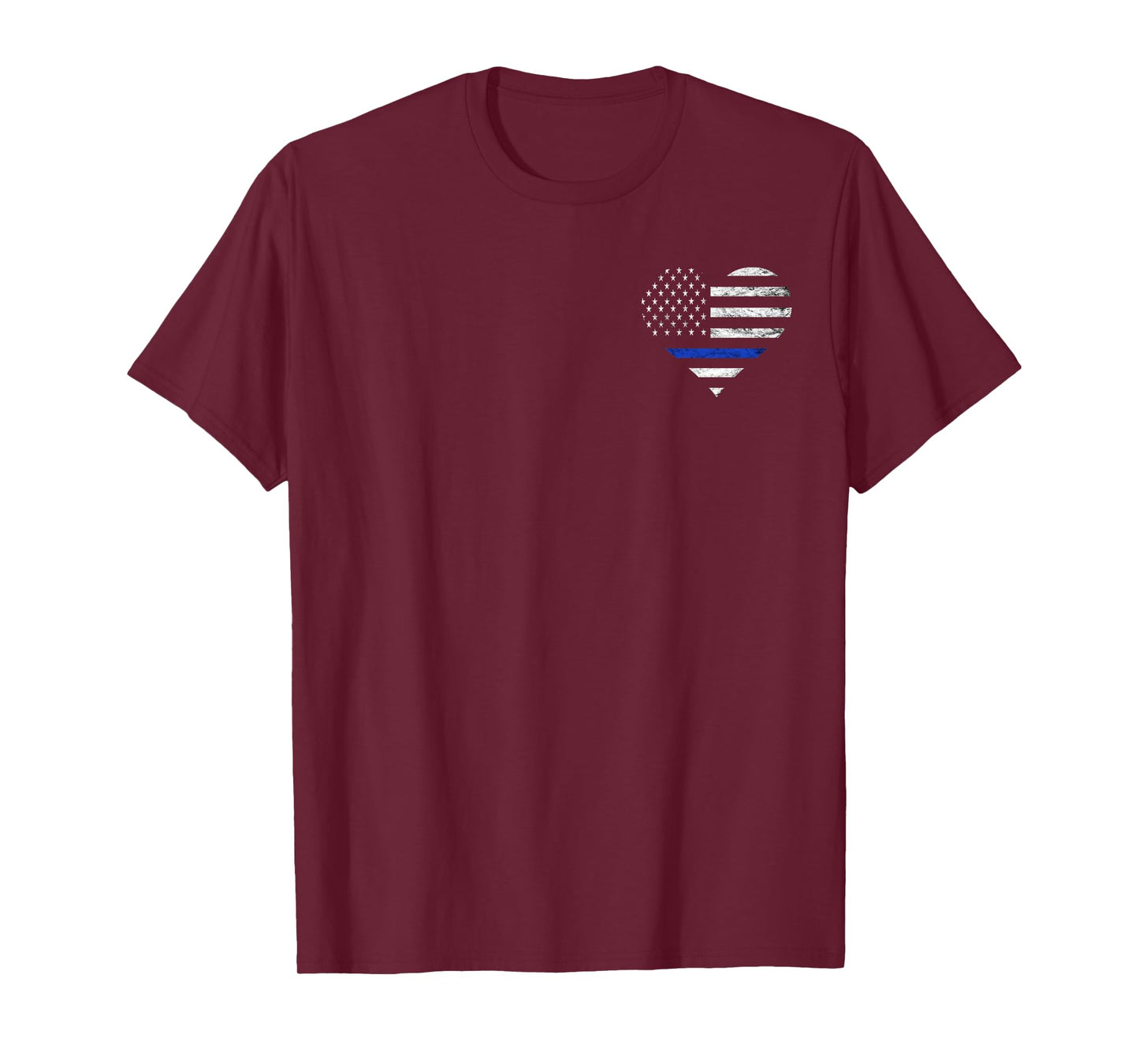 Police Officer Heart Flag American Thin Blue Line Deputy T-Shirt