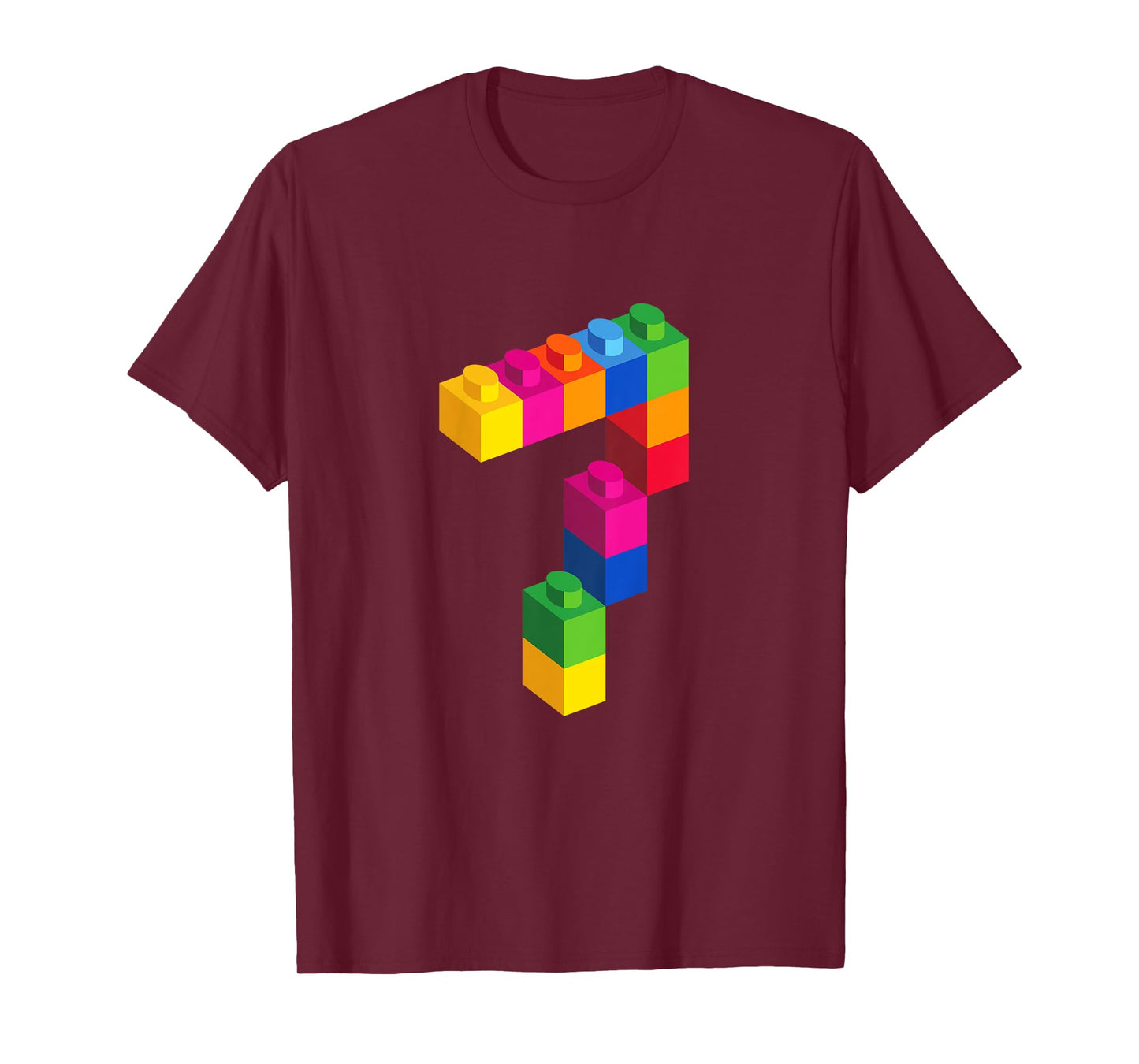 7 Year Old Building Blocks Birthday T Shirt Bricks 7th Gift T-Shirt