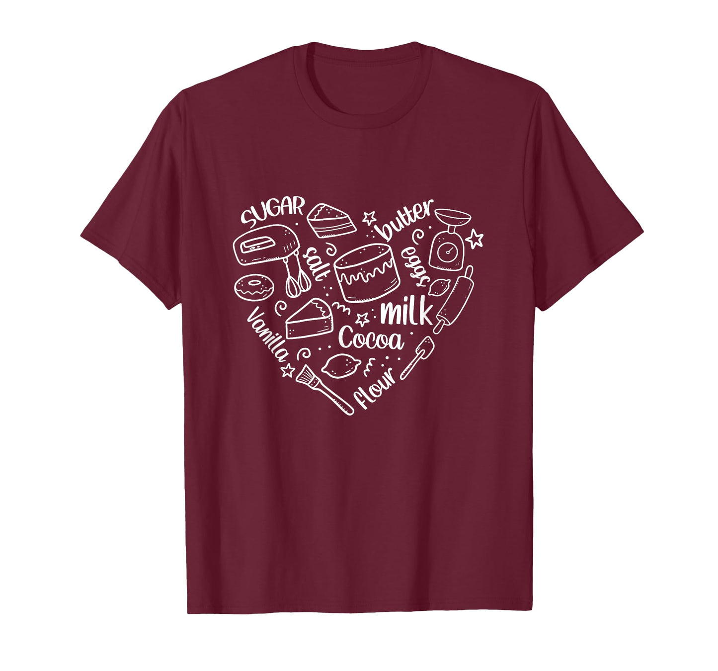 Bakery Heart Shape Baker Baking Lover Cooking Mom Life T-Shirt