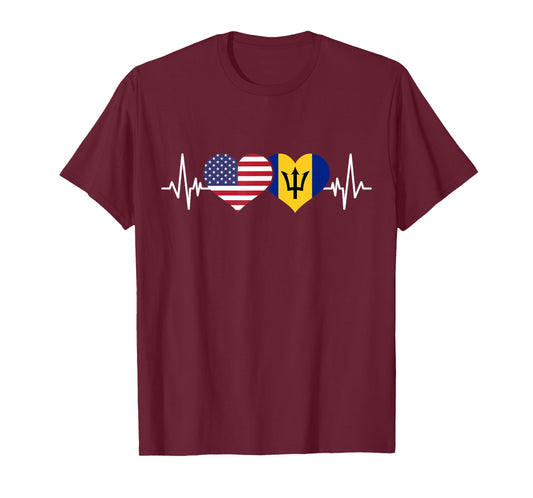 Barbados Bajan American Flag Pride Heritage T-Shirt for Women Kids Men
