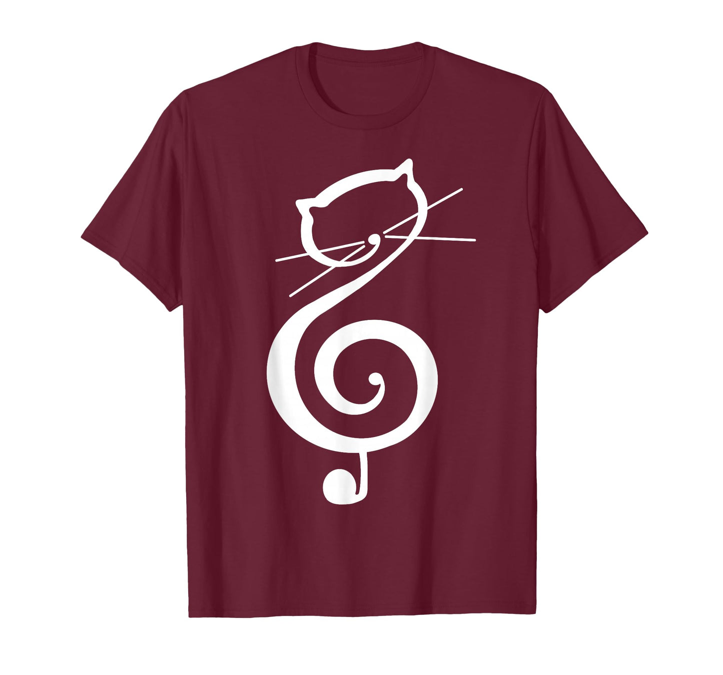 Cat Kitty Treble Music Clef Funny Cat Notes Women Men Kids T-Shirt