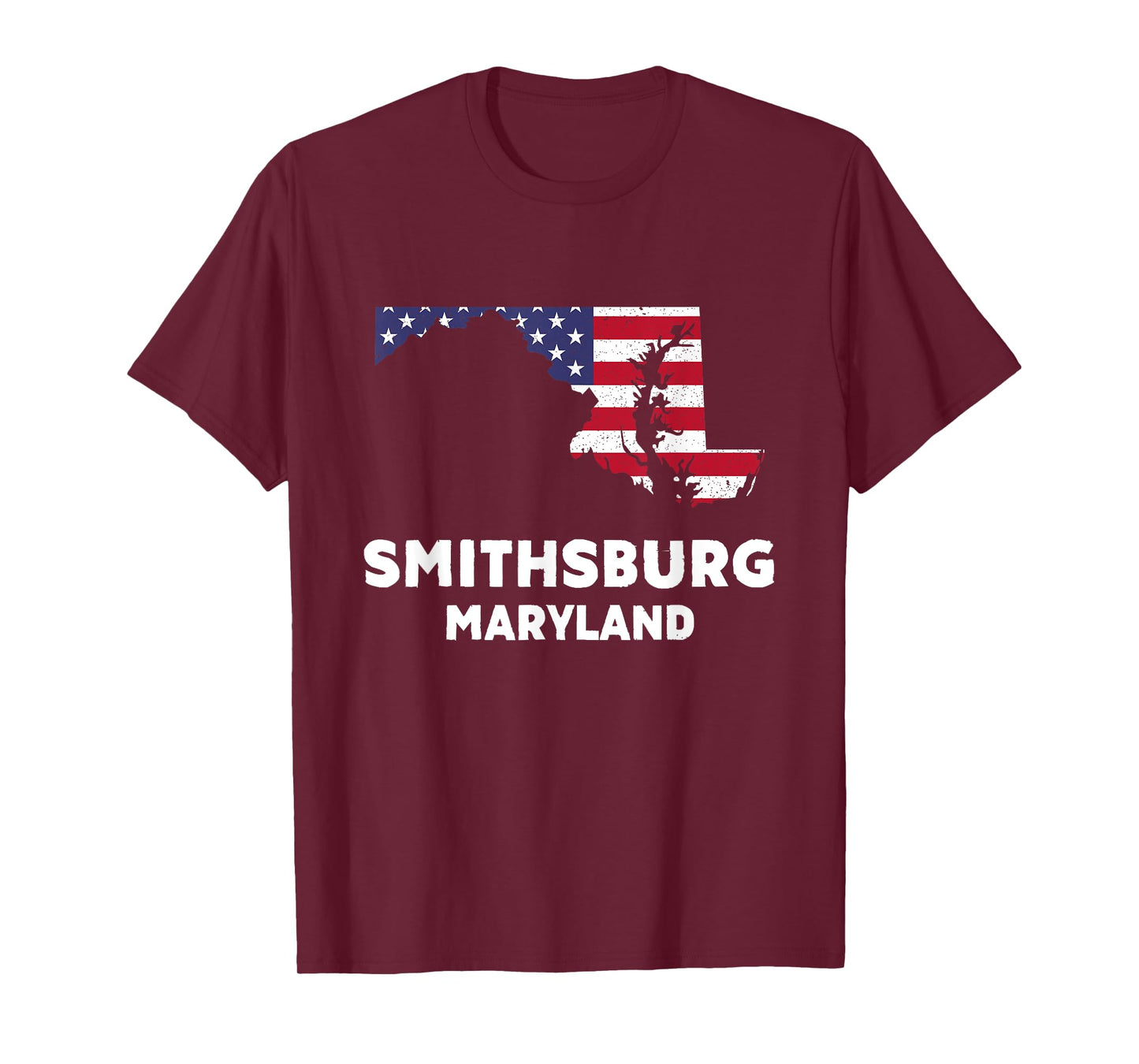 Distressed Patriotic USA Flag Smithsburg, Maryland T-Shirt