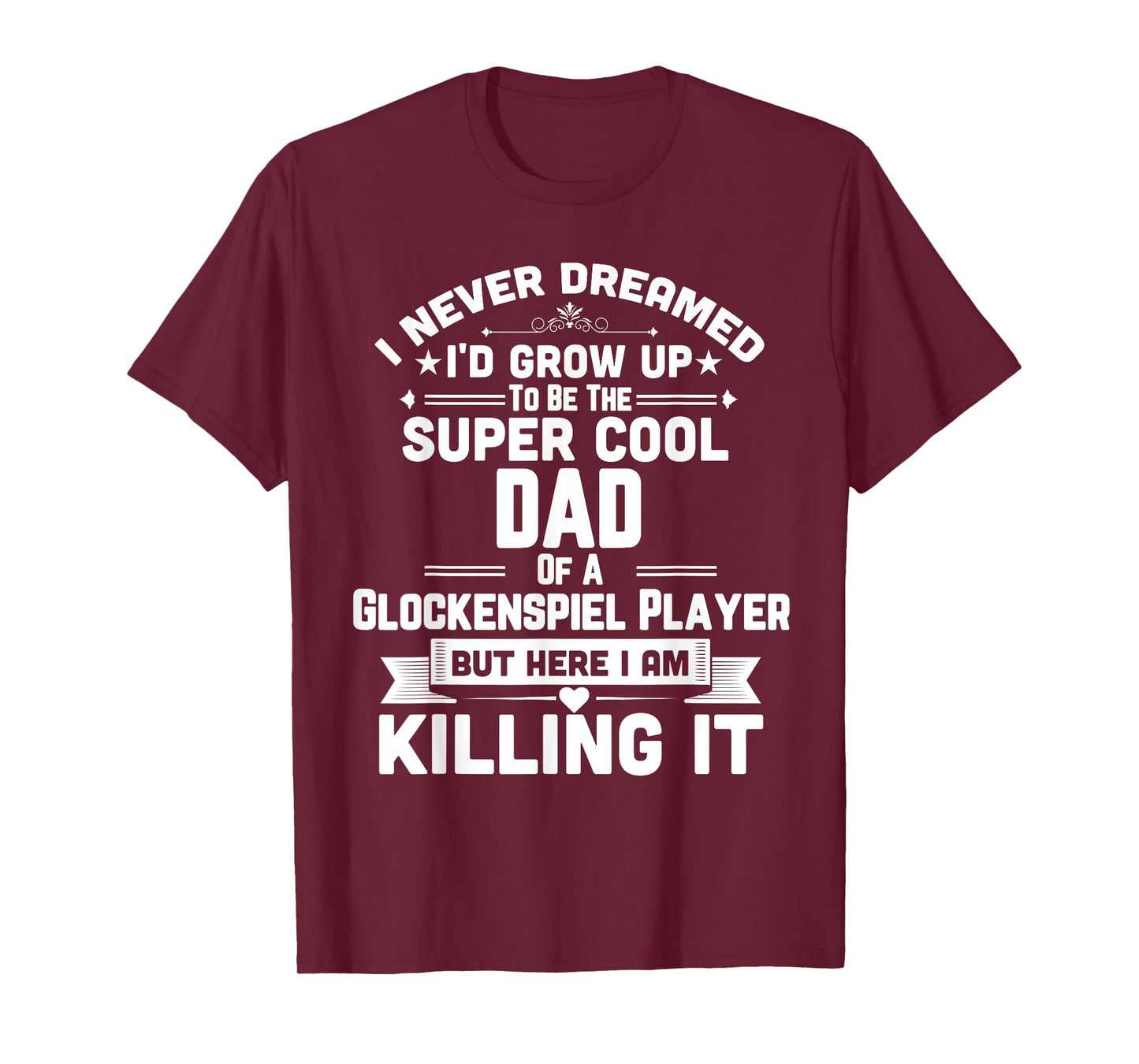 Super Cool Dad Of Glockenspiel Player Marching Band T-Shirt
