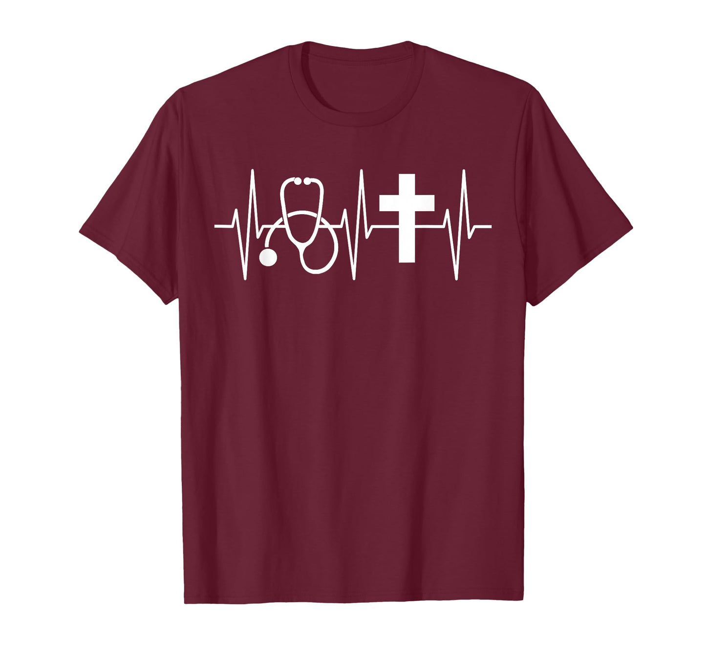 Christian Nurse Shirt Religious Nursing Jesus Heartbeat T-Shirt