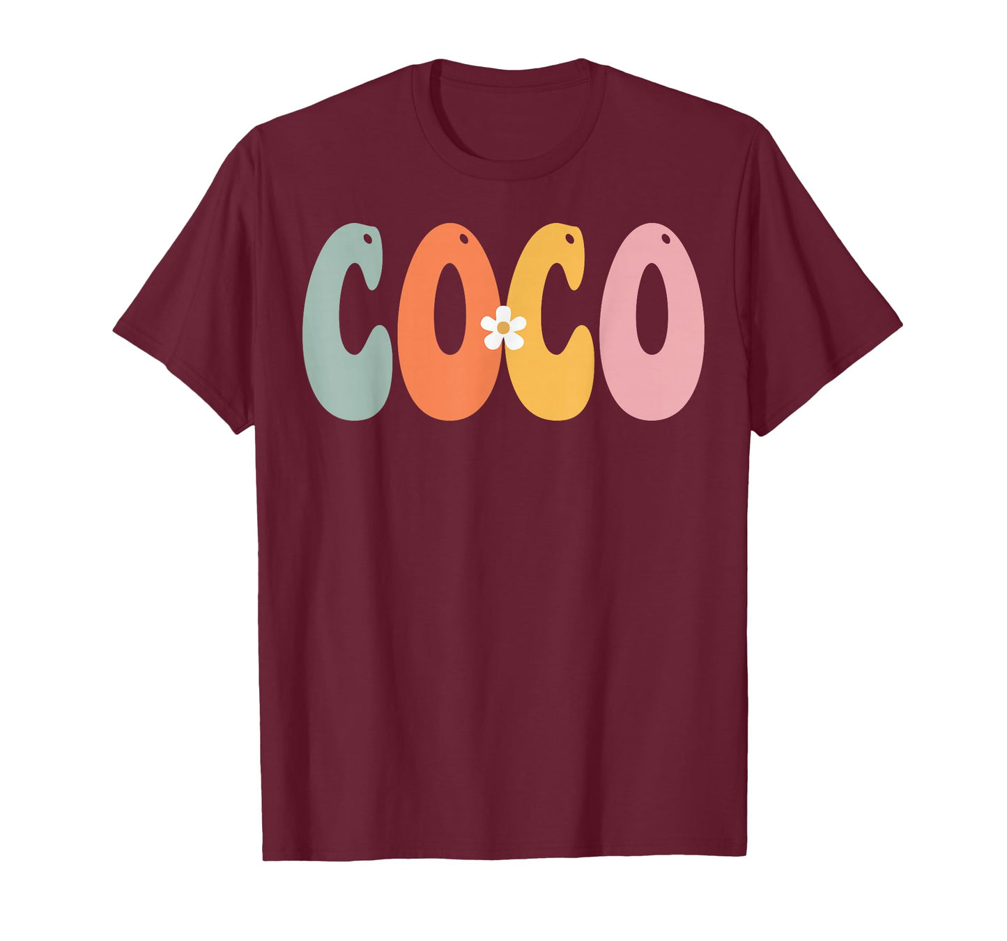 COCO Retro Groovy Print Mom Cute Mother's Day Funny Grandma T-Shirt