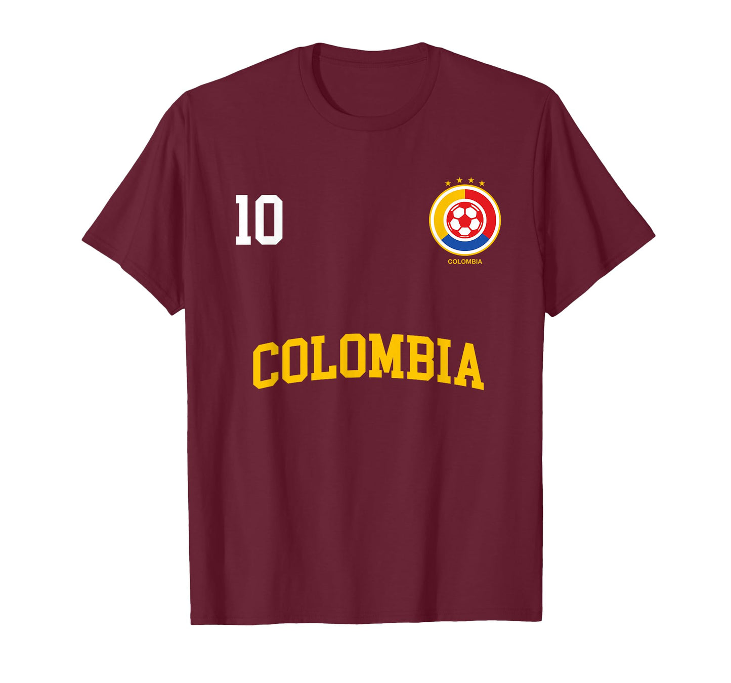Colombia Soccer Shirt 10 + Back Colombian Flag Camisa Futbol T-Shirt