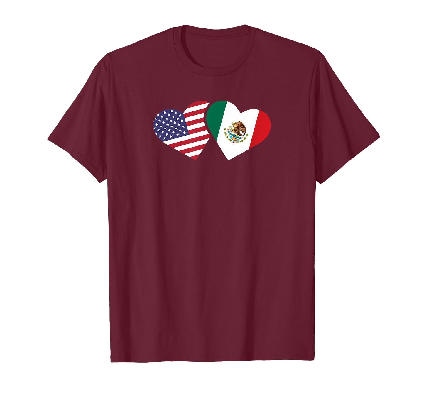 Mexico USA Flag T Shirt Heart Mexican American Love T-Shirt