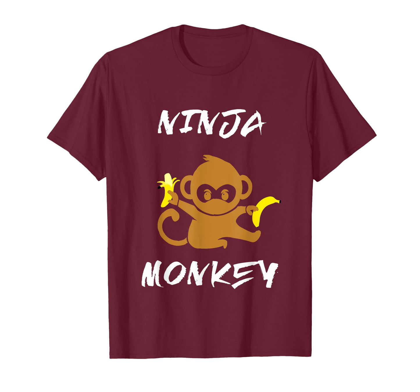 Ninja Monkey Martial Arts Banana Cartoon Sketch T-Shirts T-Shirt