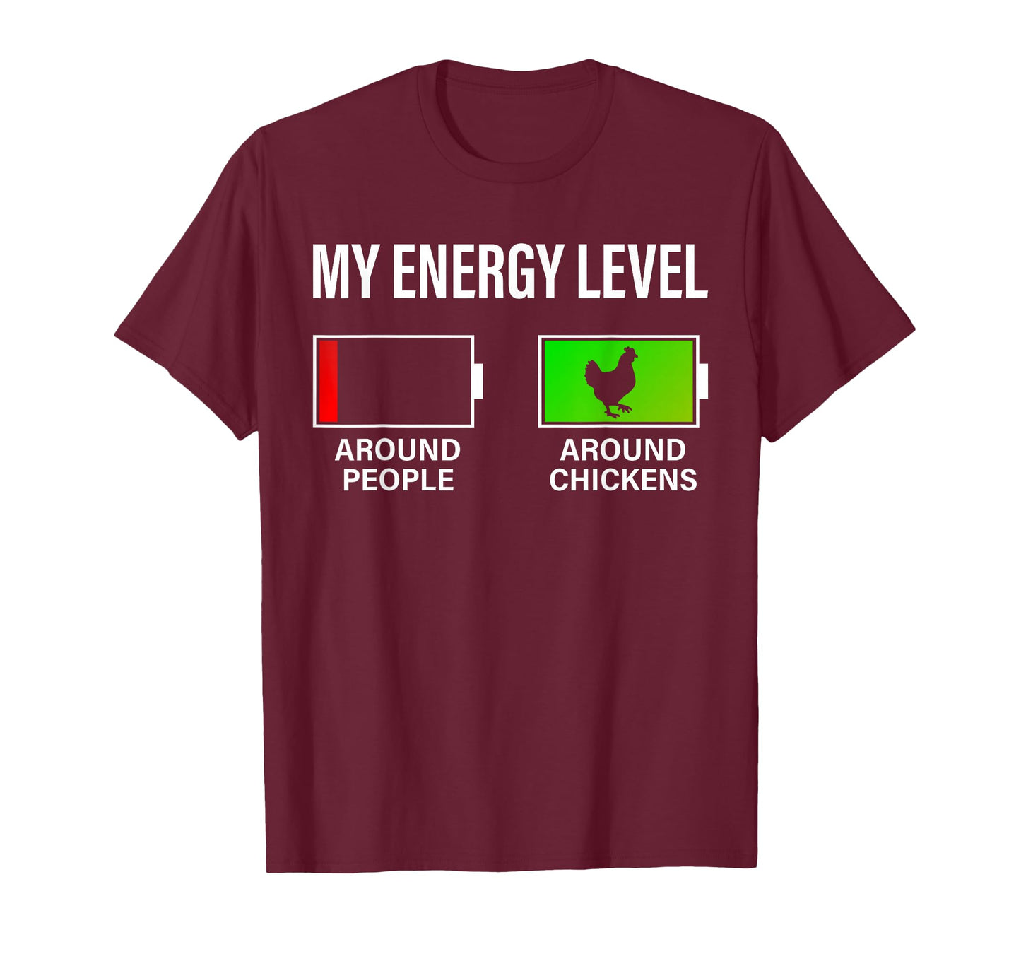 Chicken Lover My Energy Level Funny Chicken Farmer Farming T-Shirt