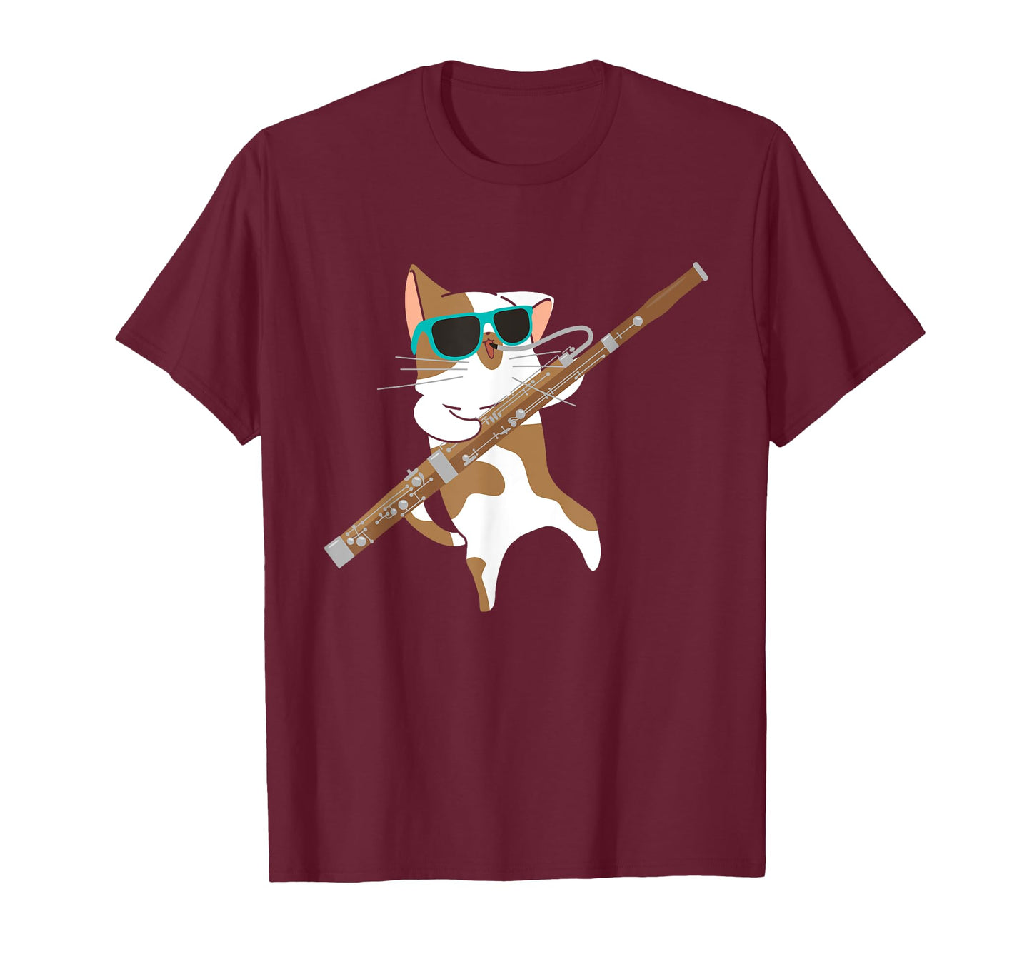 Cat Playing Bassoon Player Bassoonist Musician T-Shirt