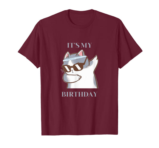 It's My Birthday Dabbing Cat Dab Dance T-Shirt for Men Women Girls Kids
