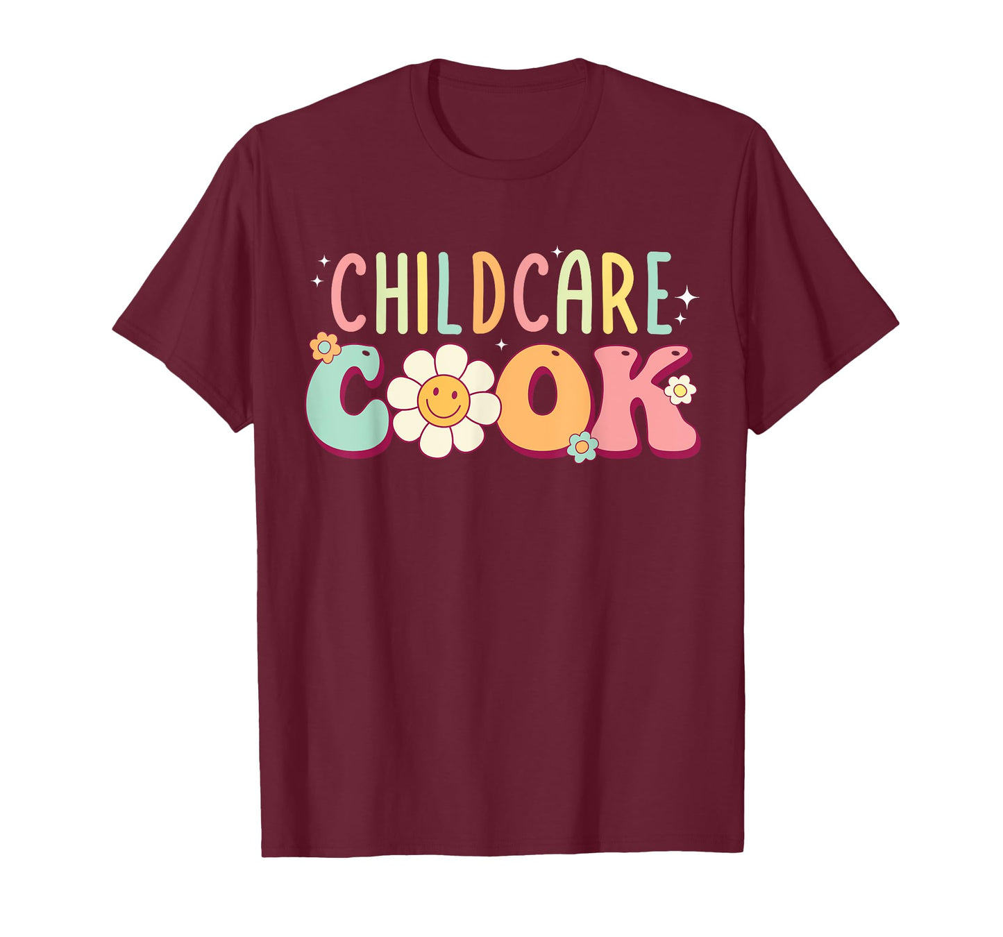 Childcare Provider Cook Uniform Daycare Teacher Groovy Women T-Shirt