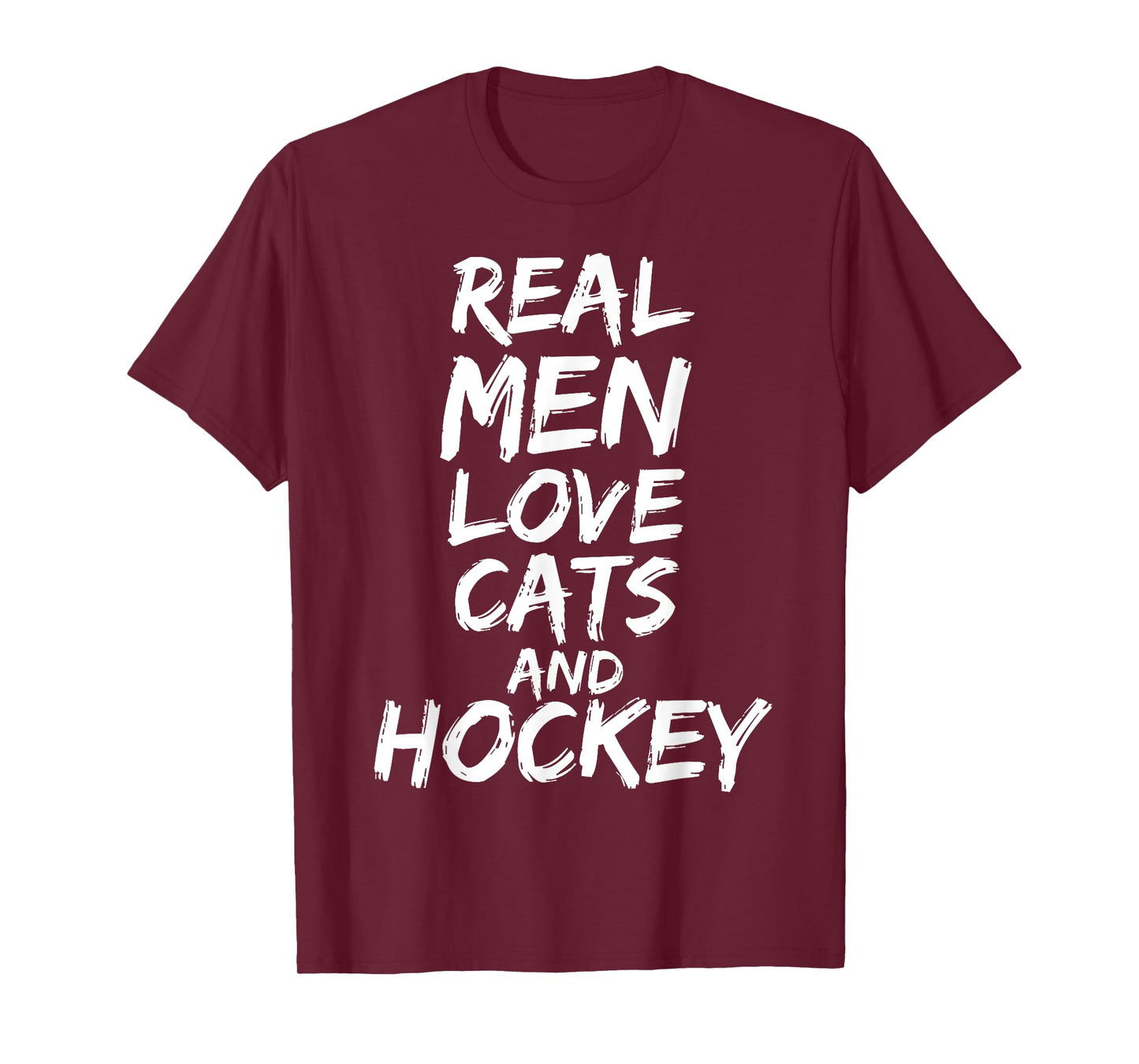 Real Men Love Cats and Hockey Shirt Funny Kitten Lover Shirt T-Shirt