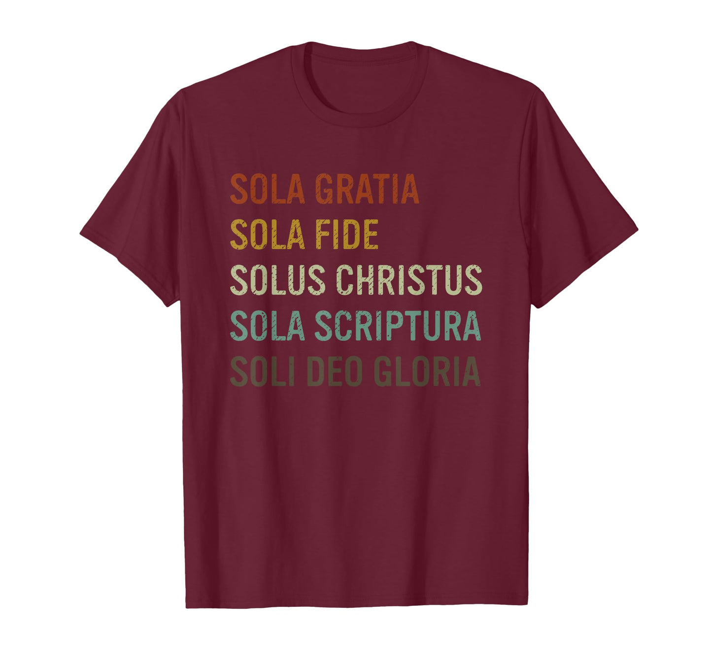 5 Solas Scriptura Christian Bible Theology Retro T-Shirt