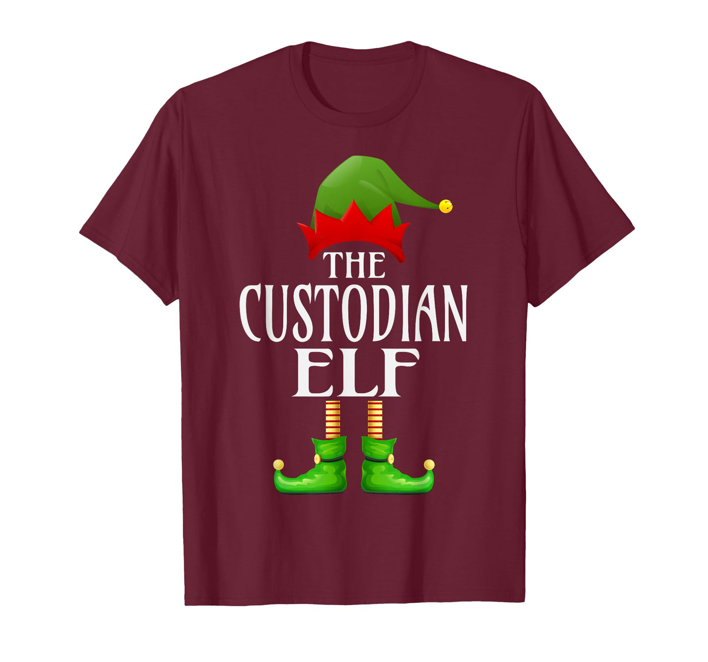 Custodian Elf Xmas Funny Family Matching Group Christmas T-Shirt
