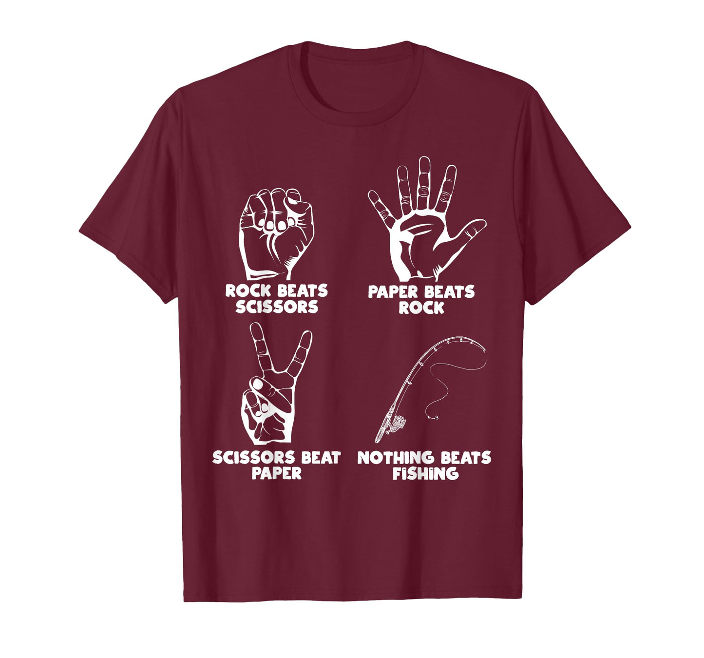 Nothing Beats Fishing Rock Paper Scissors Funny Meme T-Shirt