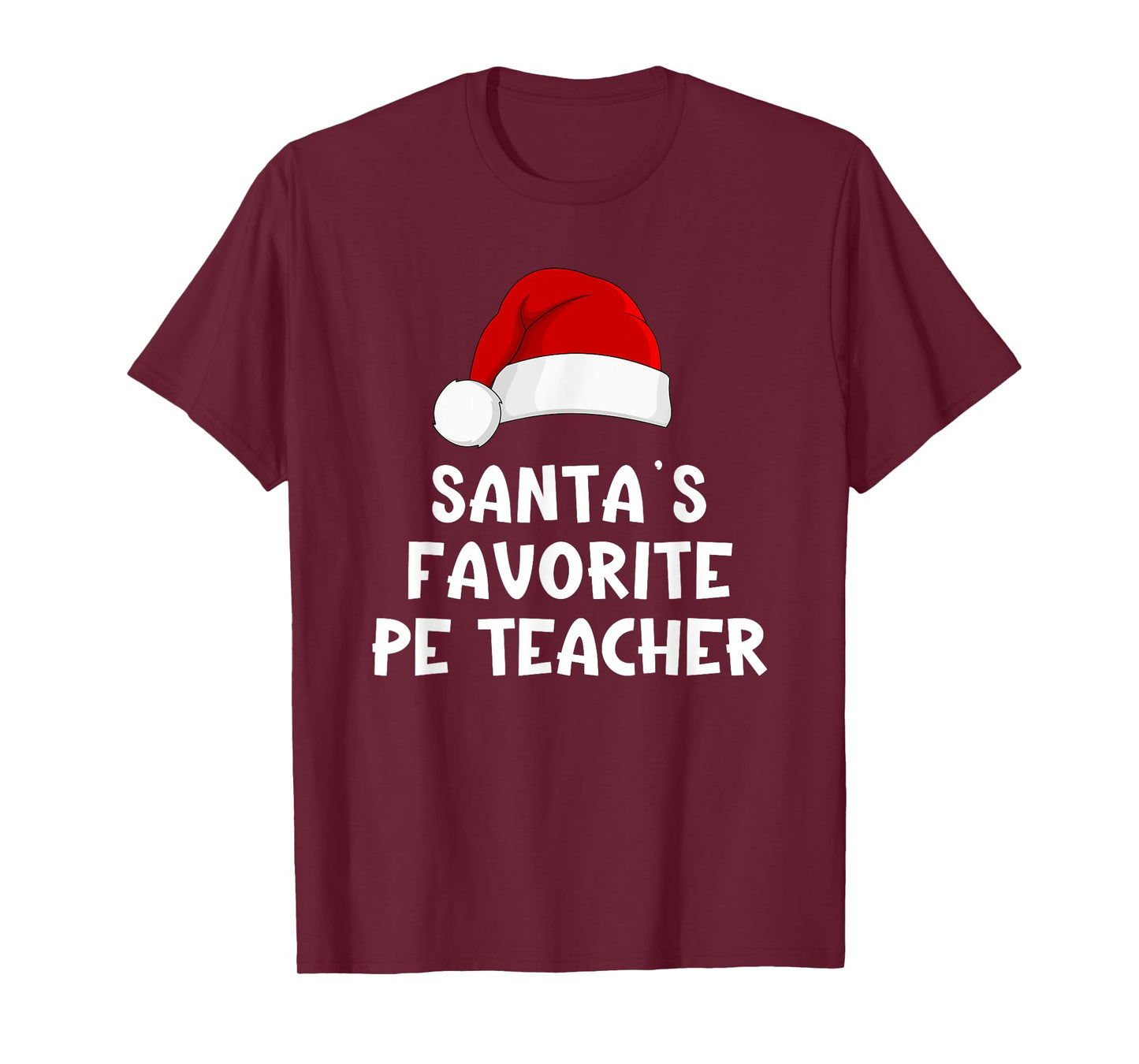 Christmas Santa's Favorite PE Teacher Physical Education T-Shirt