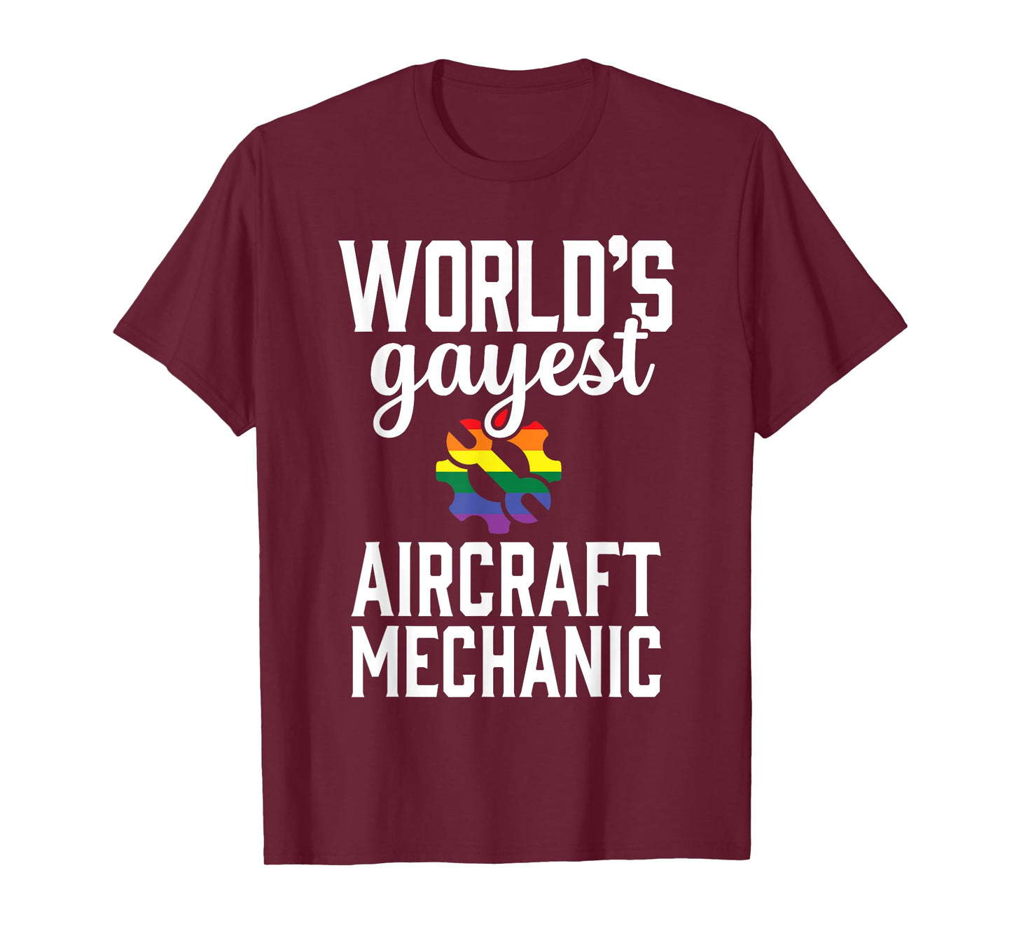 Airplane Gay Aircraft Mechanic LGBT Pride Rainbow T-Shirt