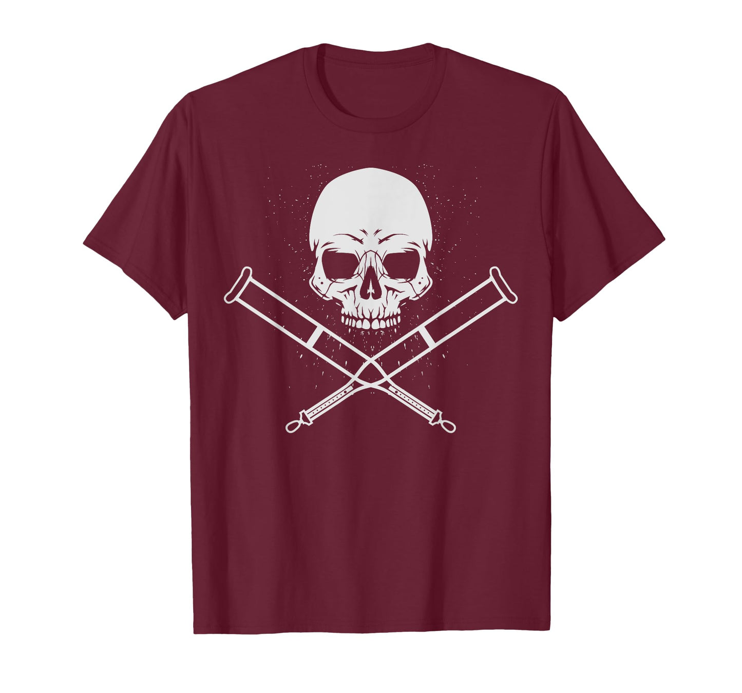 Cool Skull And Crutches | Funny Fractured Bone Support Gift T-Shirt