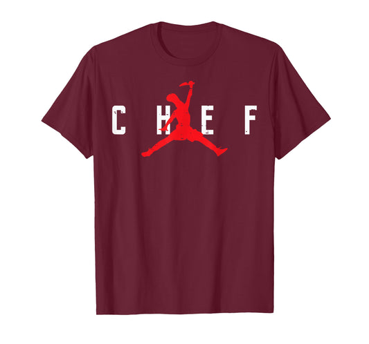 Chef Basketball Dunk Silhouette Funny Culinary Men Women T-Shirt