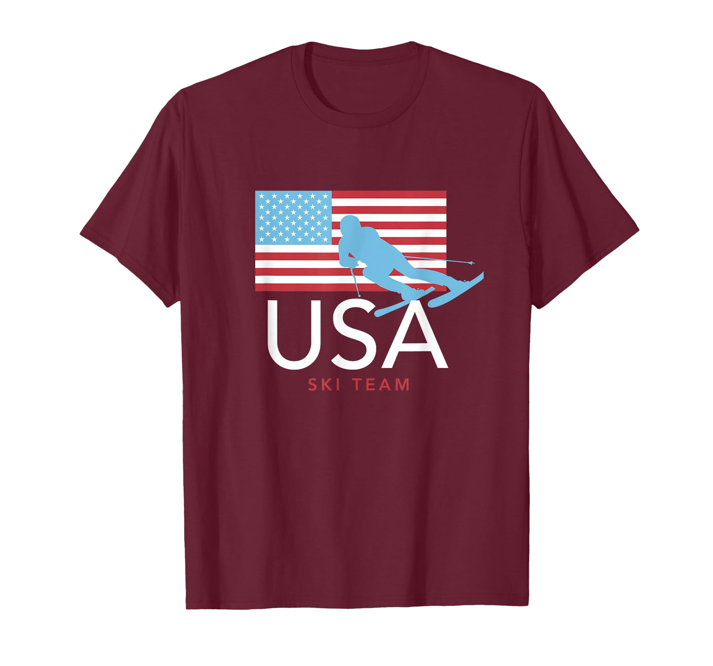 USA Ski Team American Flag T-shirt: Winter Sports Games