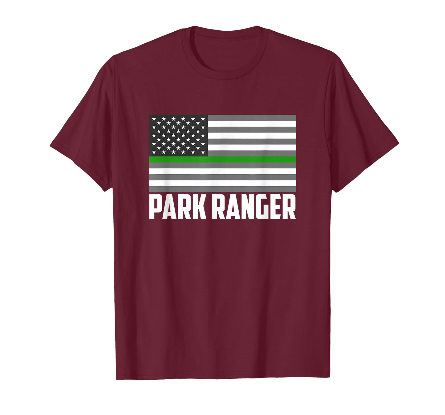 Park Ranger Green Line American Flag Wildlife Game Warden T-Shirt