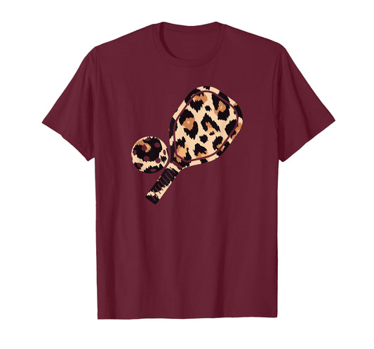 Cheetah Leopard Pickleball Paddleball Sports Mom Dad Funny T-Shirt