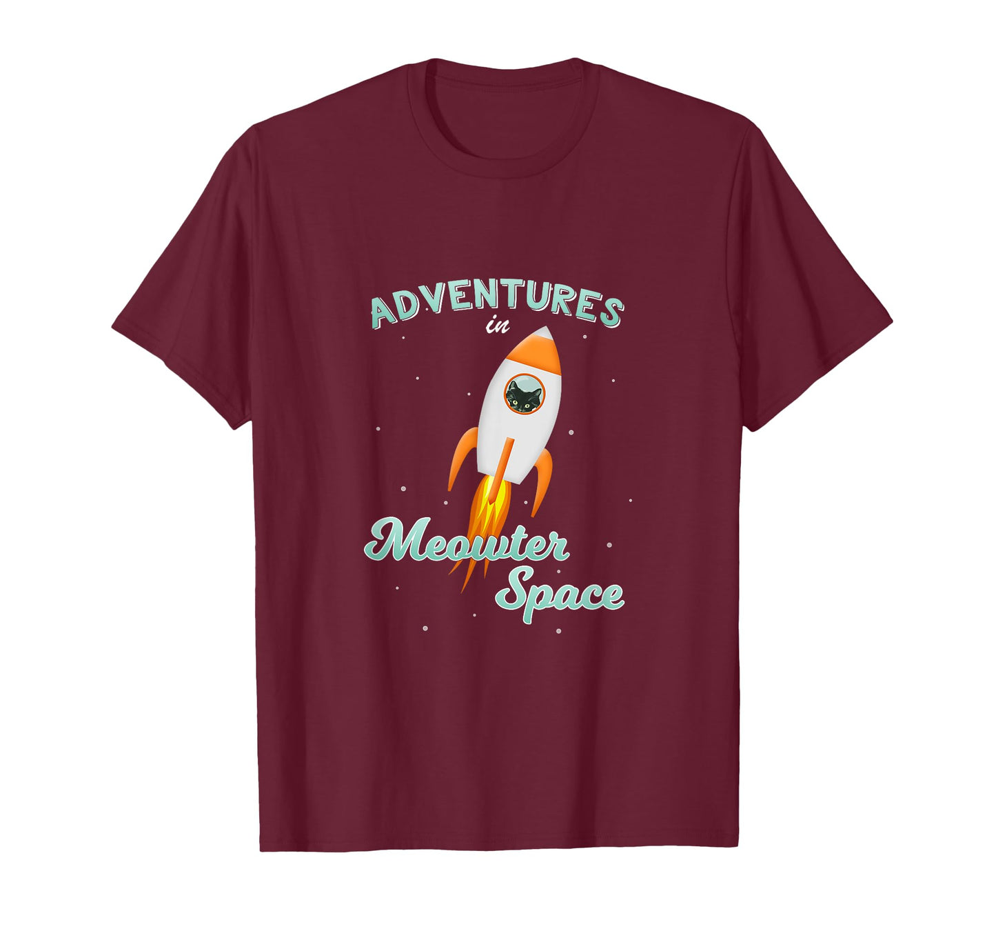 Cat Space Shirt Rocket Ship Outer Space Adventure Tee T-Shirt