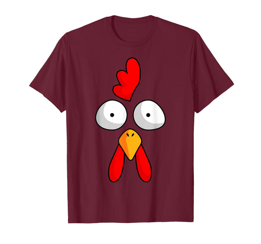 Chicken Face Rooster Halloween Costume Farm Poultry T-Shirt