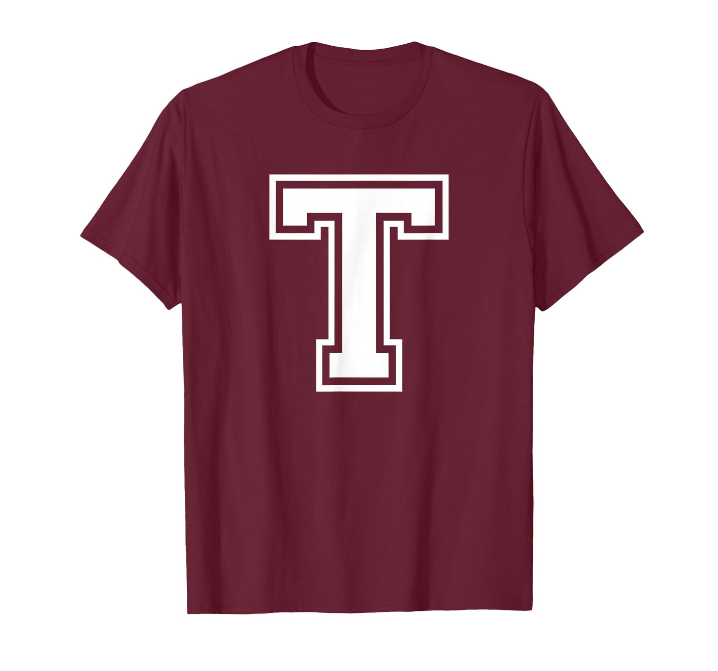 Letter T Name Initial Varsity Alphabet Monogram T-Shirt