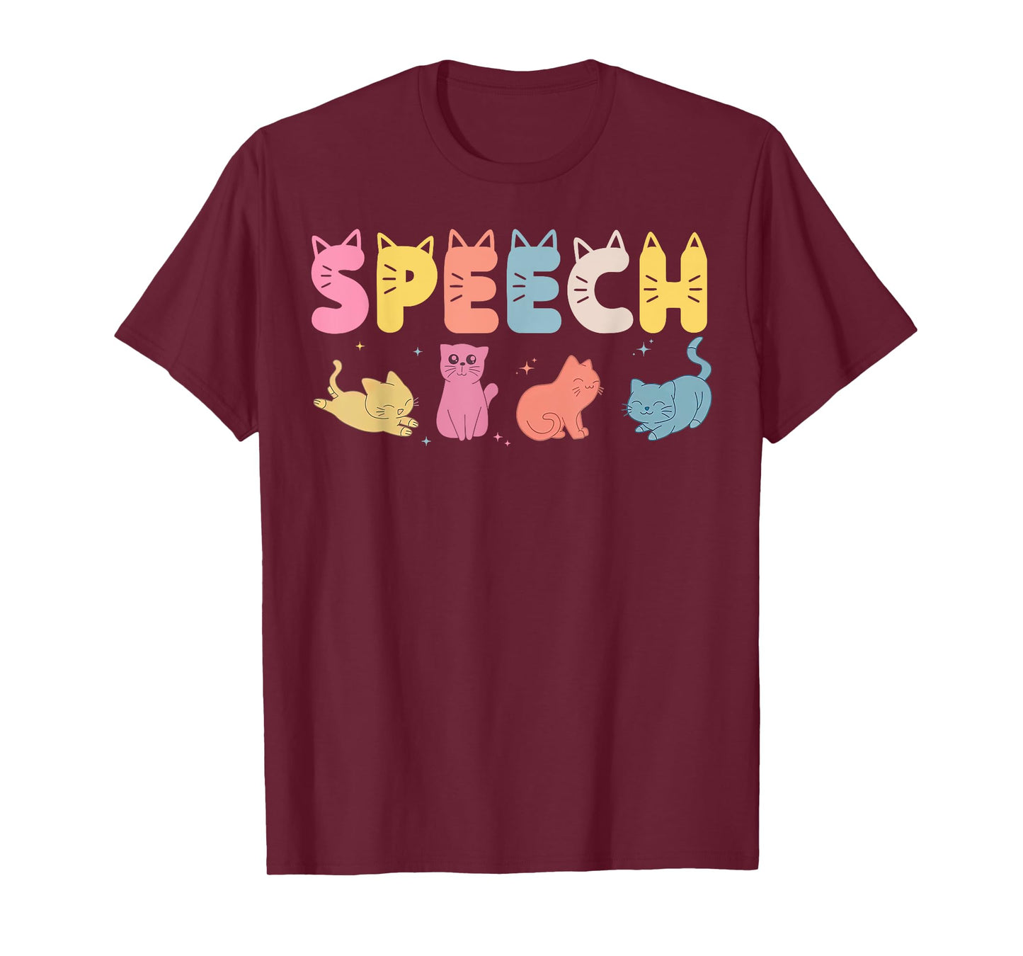 Speech Therapy Cute Cat SLP Speech Language Pathologist T-Shirt for Men Women