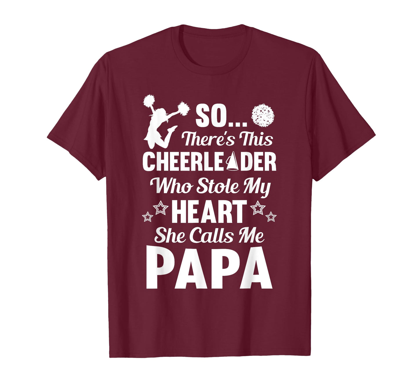 Cheerleader Stole My Heart Cheer Papa Shirt T-Shirt