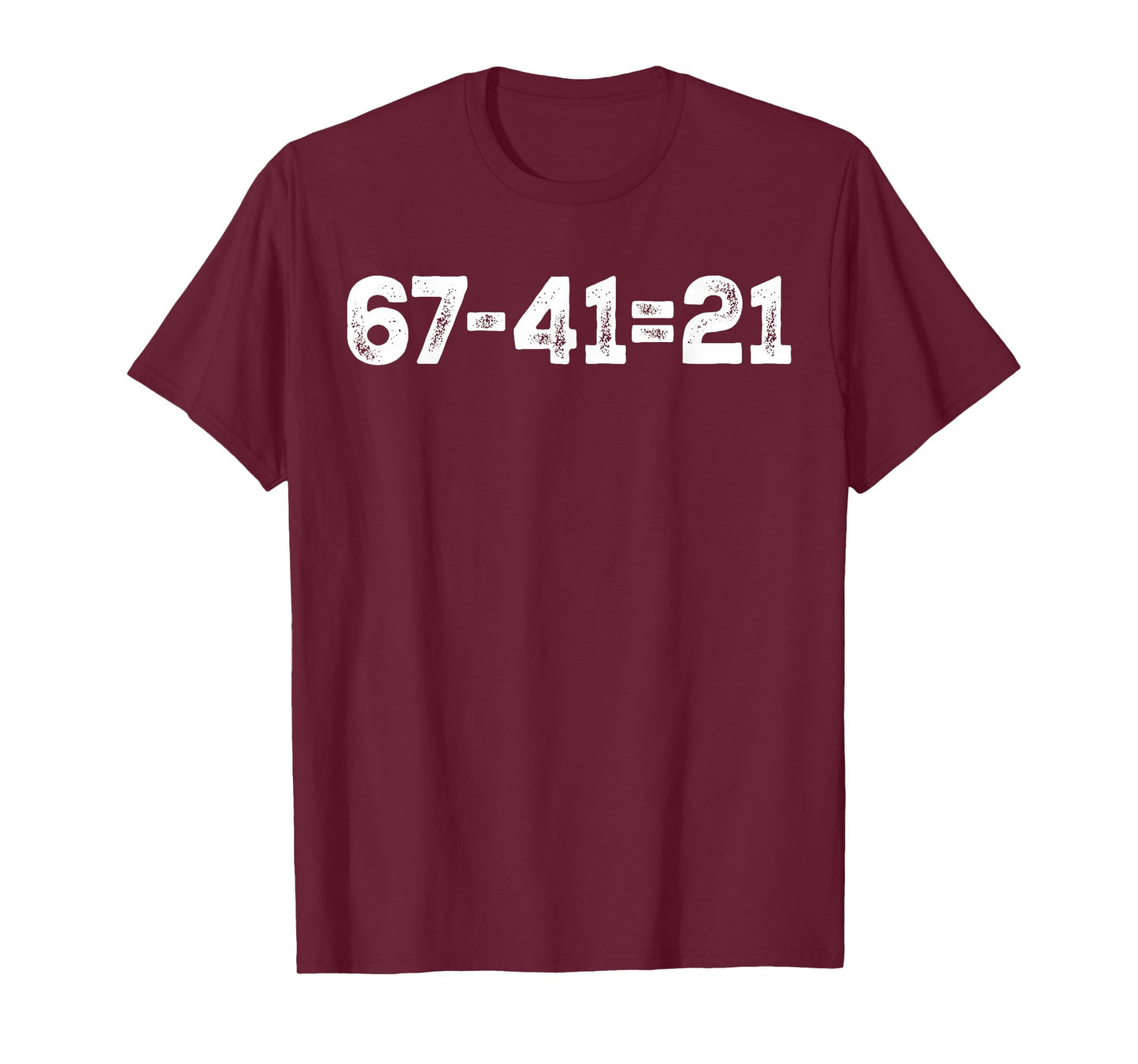 Vintage 67-21=41 Funny Gen Z Math Meme Trendy Back to School T-Shirt