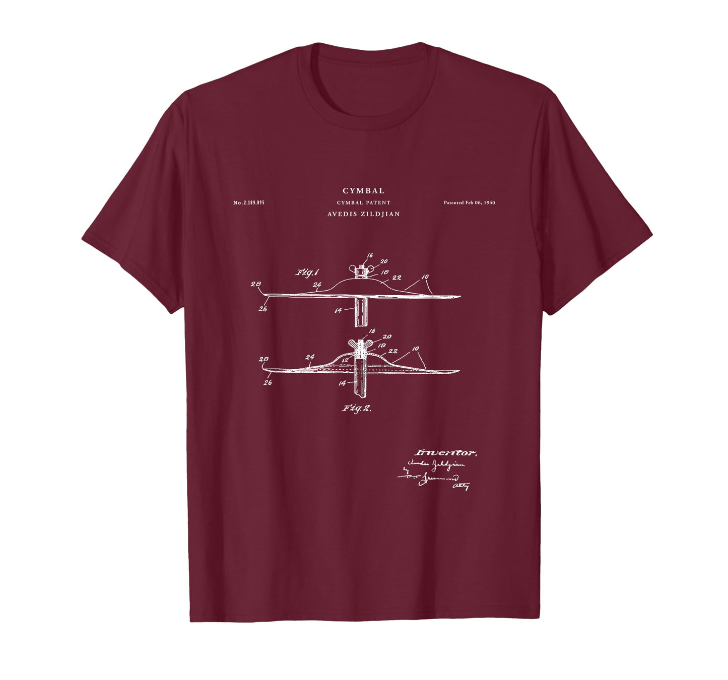 Cymbal Patent - Musician T-Shirt