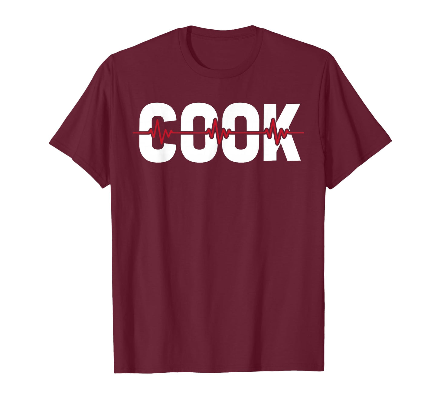 Cooking Cook Chef Culinary Gastronomy - Line Ekg Heartbeat T-Shirt