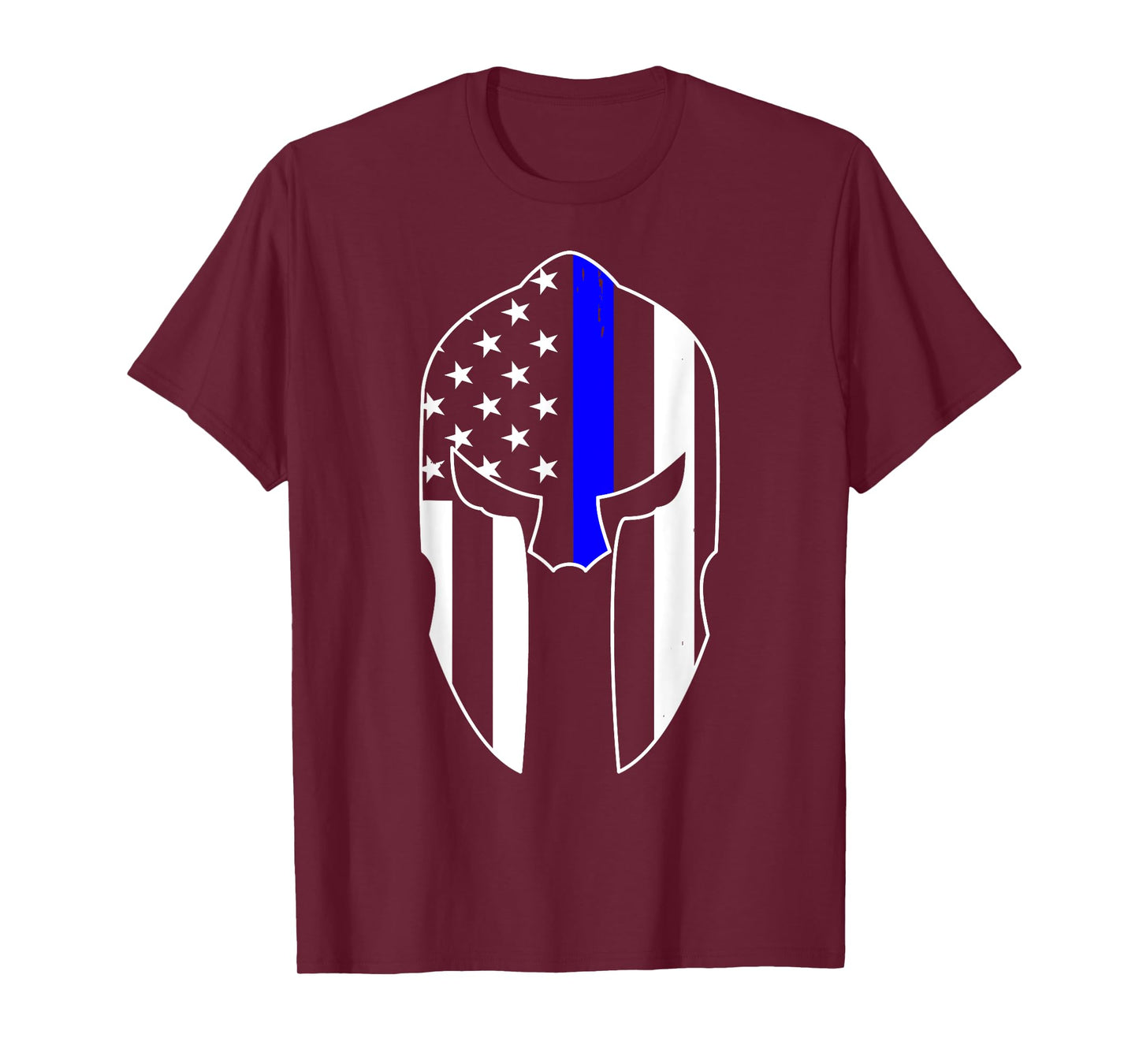 Thin Blue Line Spartan Helmet Law Enforcement Officer Police T-Shirt