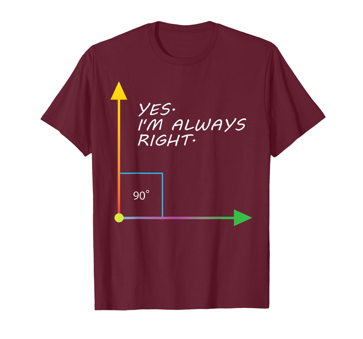 Funny Yes I'm Always Right Teacher Math Gift Design T-Shirt