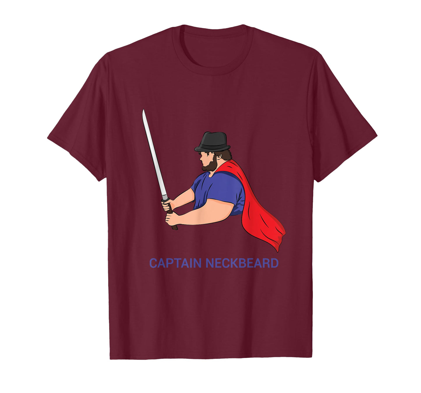 Captain Neckbeard Fedora M'lady Katana Waifu Dank Meme Sire T-Shirt