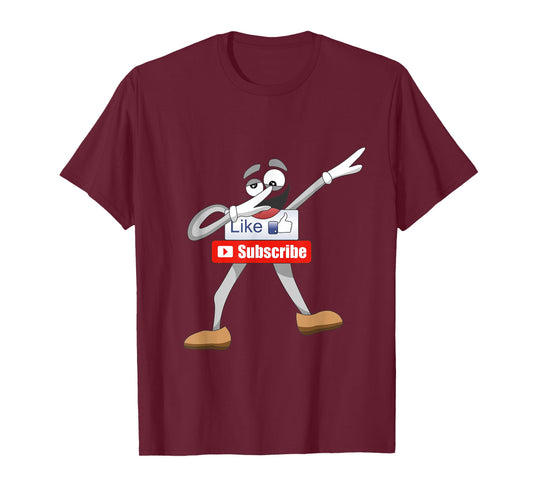 Funny Video Blogger Vlogger Dabbing Like Subscribe Button T-Shirt