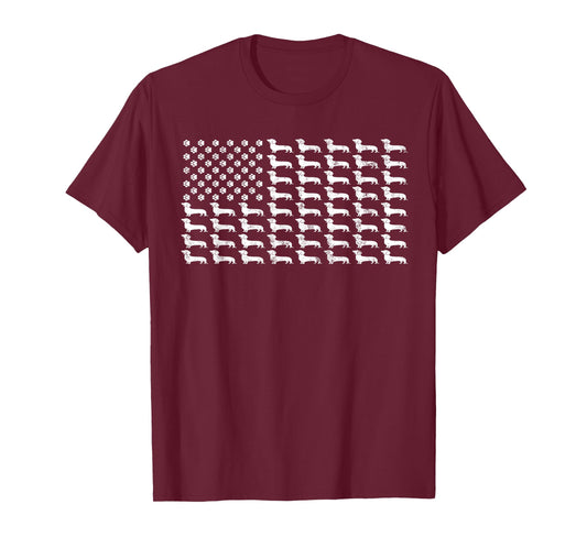 American Flag Dachshund Patriotic Dog Dad Mom 4th Of July T-Shirt