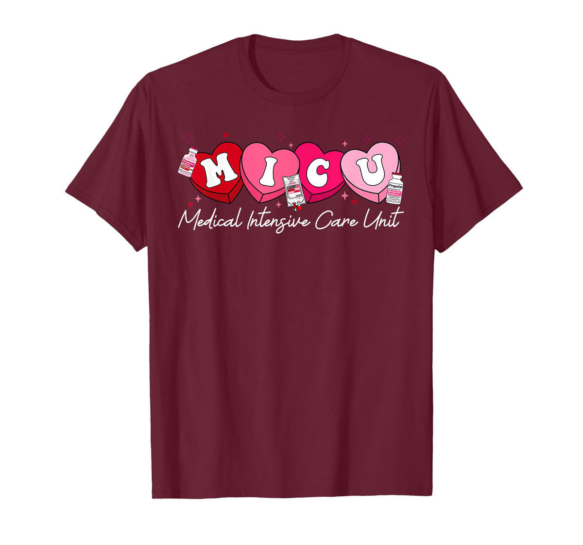 Heart Candy MICU Nurse Valentine's Day Medical Critical Icu T-Shirt