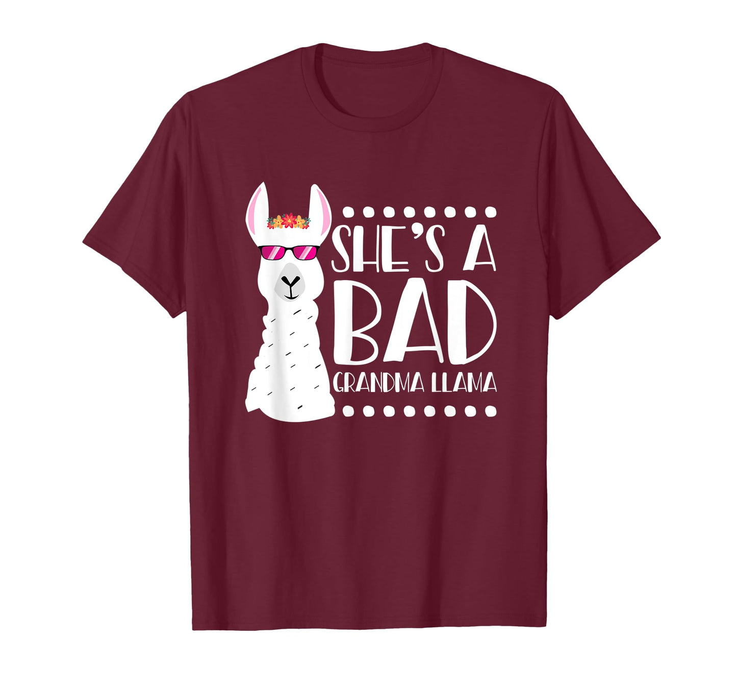 Alpaca Fan Design Funny She's A Bad Grandma Llama For Women T-Shirt