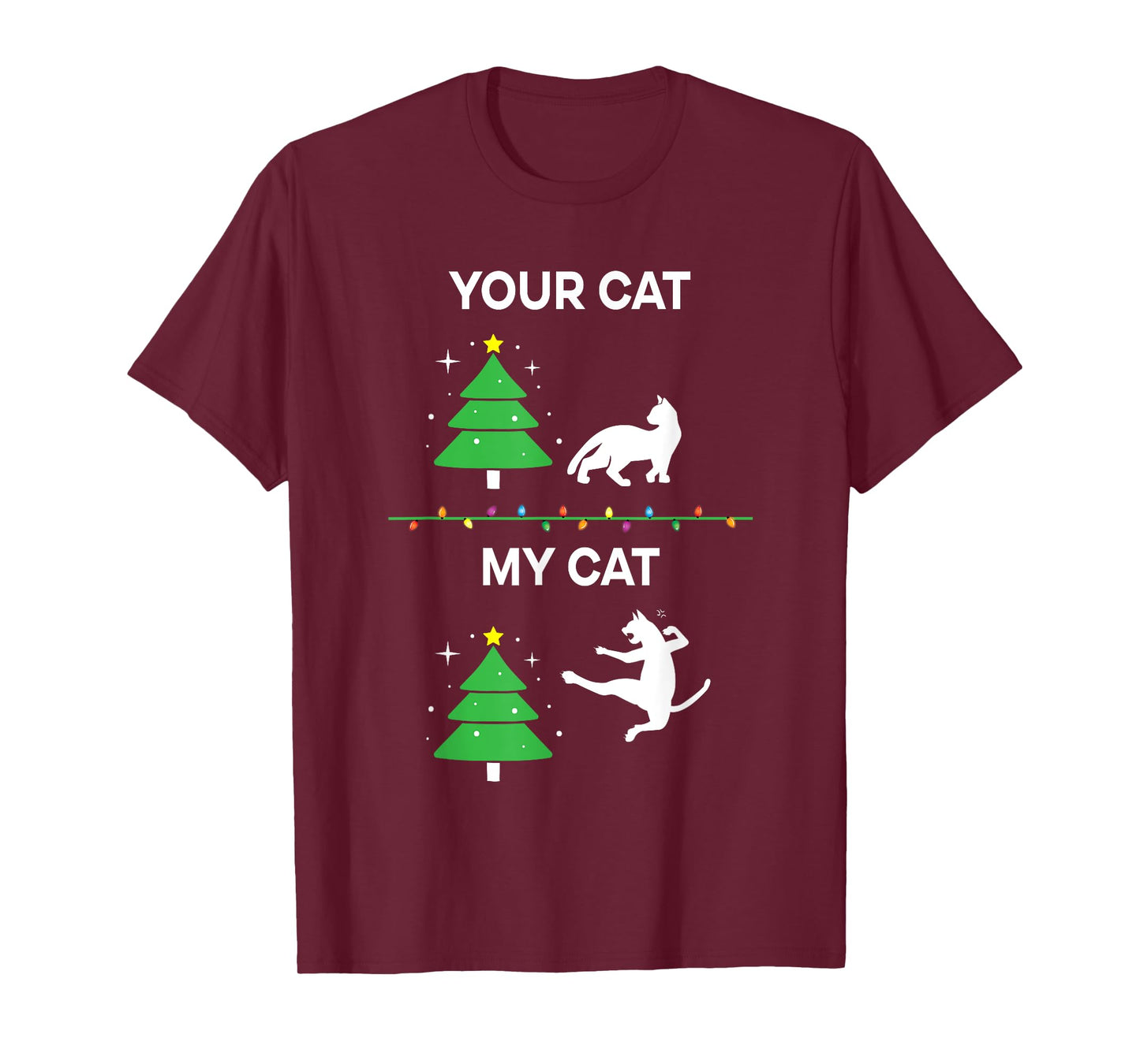 Funny Cat Christmas Cat Funny Men Women Kids T-Shirt