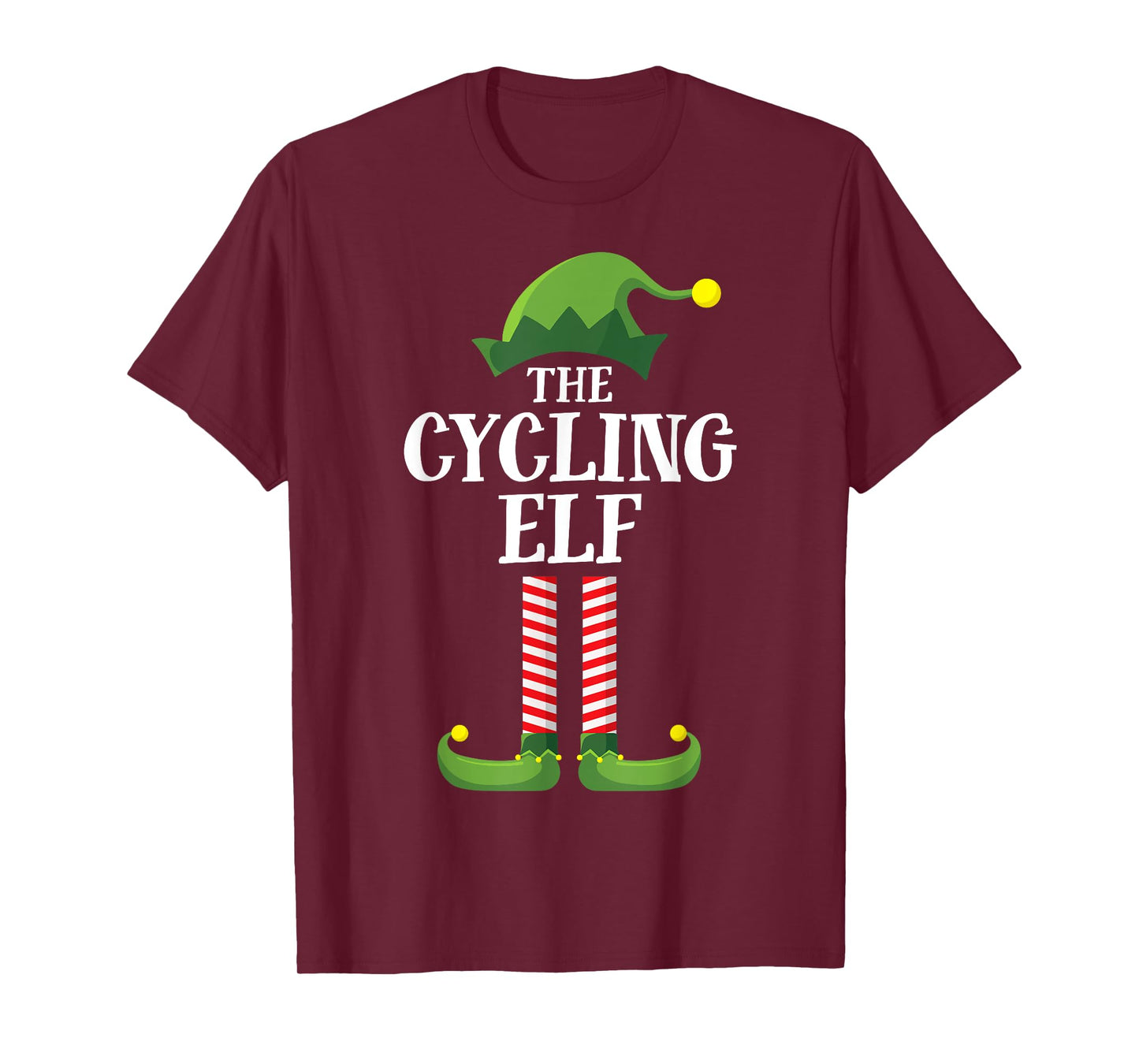 Cycling Elf Matching Family Group Christmas Party Pyjamas T-Shirt