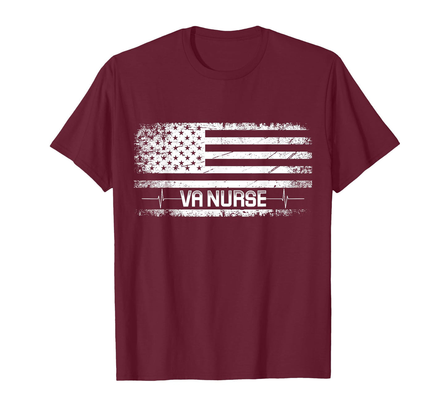 VA Nurse Vintage Patriotic American Flag USA 4th of July T-Shirt