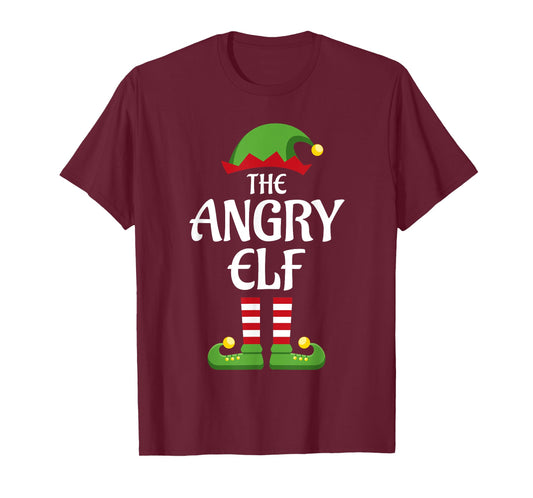 Angry Elf Family Matching Group Christmas T-Shirt