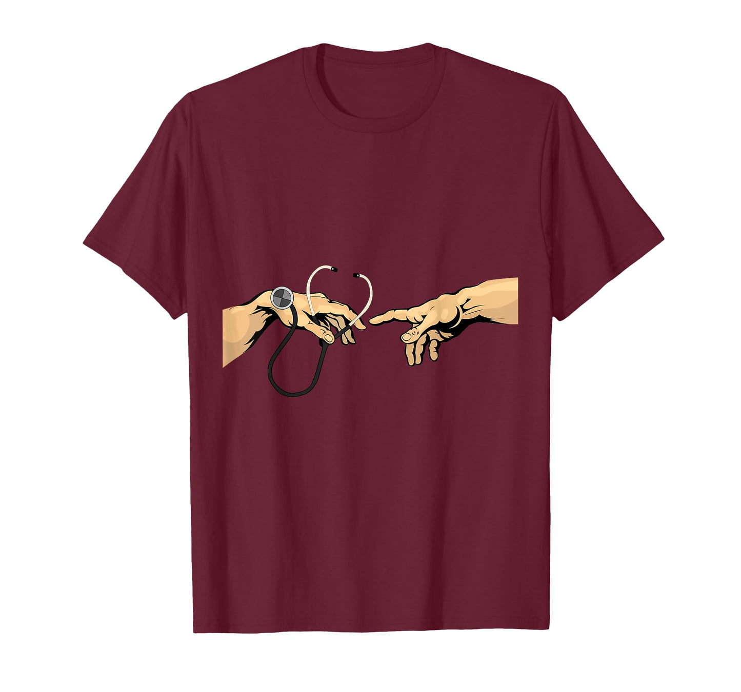 Creation of Adam Michelangelo Doctor Hospital stethoscope T-Shirt