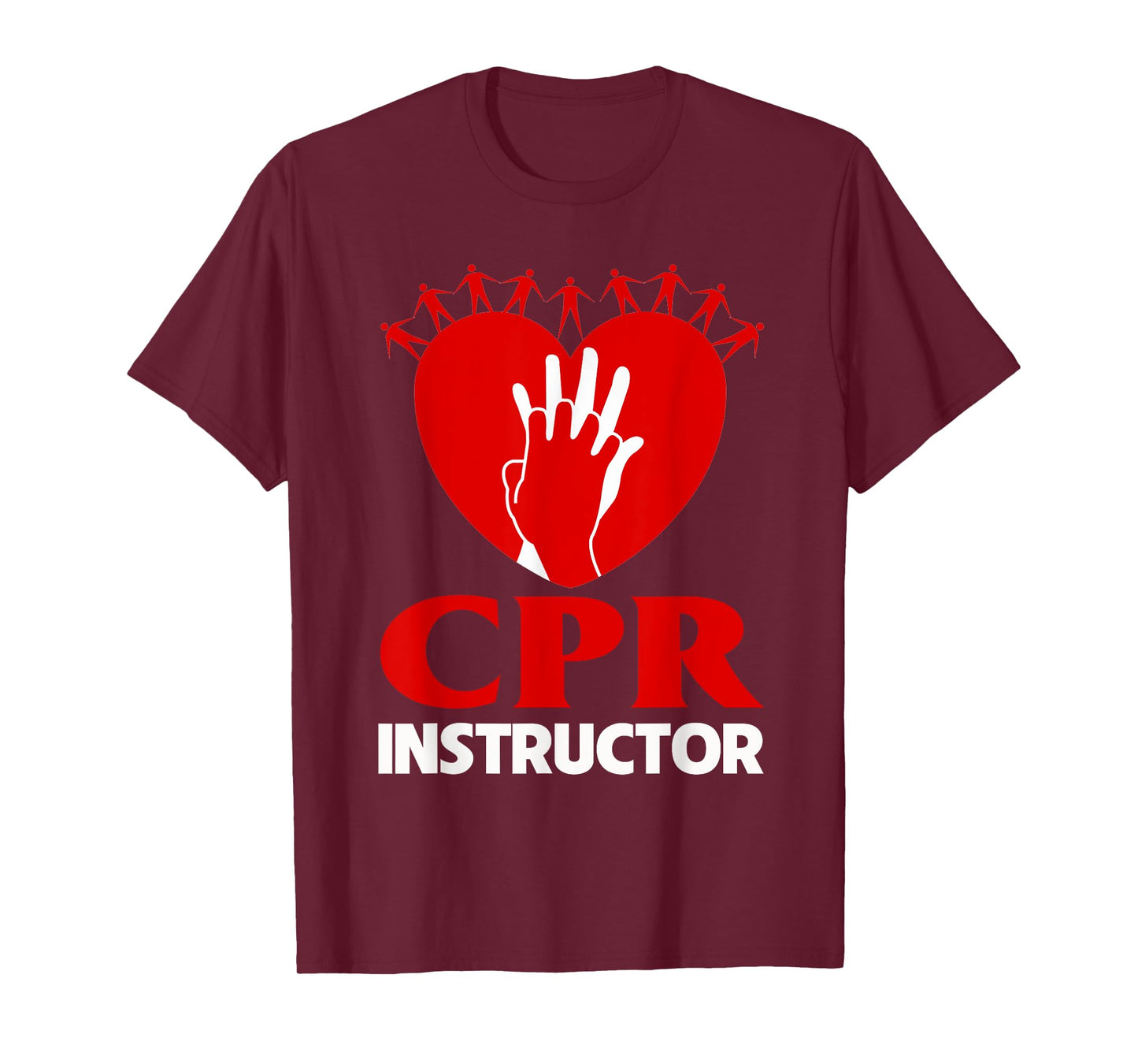 CPR Instructor Teacher First Aid Aed Trainer Red Heart Men Women T-Shirt