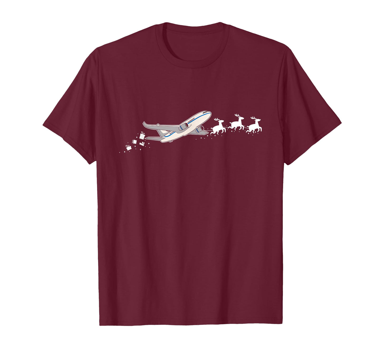 Airplane Santa Christmas Sleigh - Funny Airplane Xmas T-Shirt